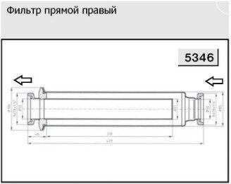 Фильтр трубный  прямой (правый) Р-Р