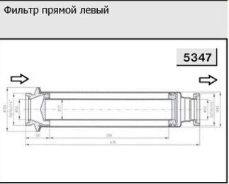 Фильтр трубный  прямой (левый) Р-Р